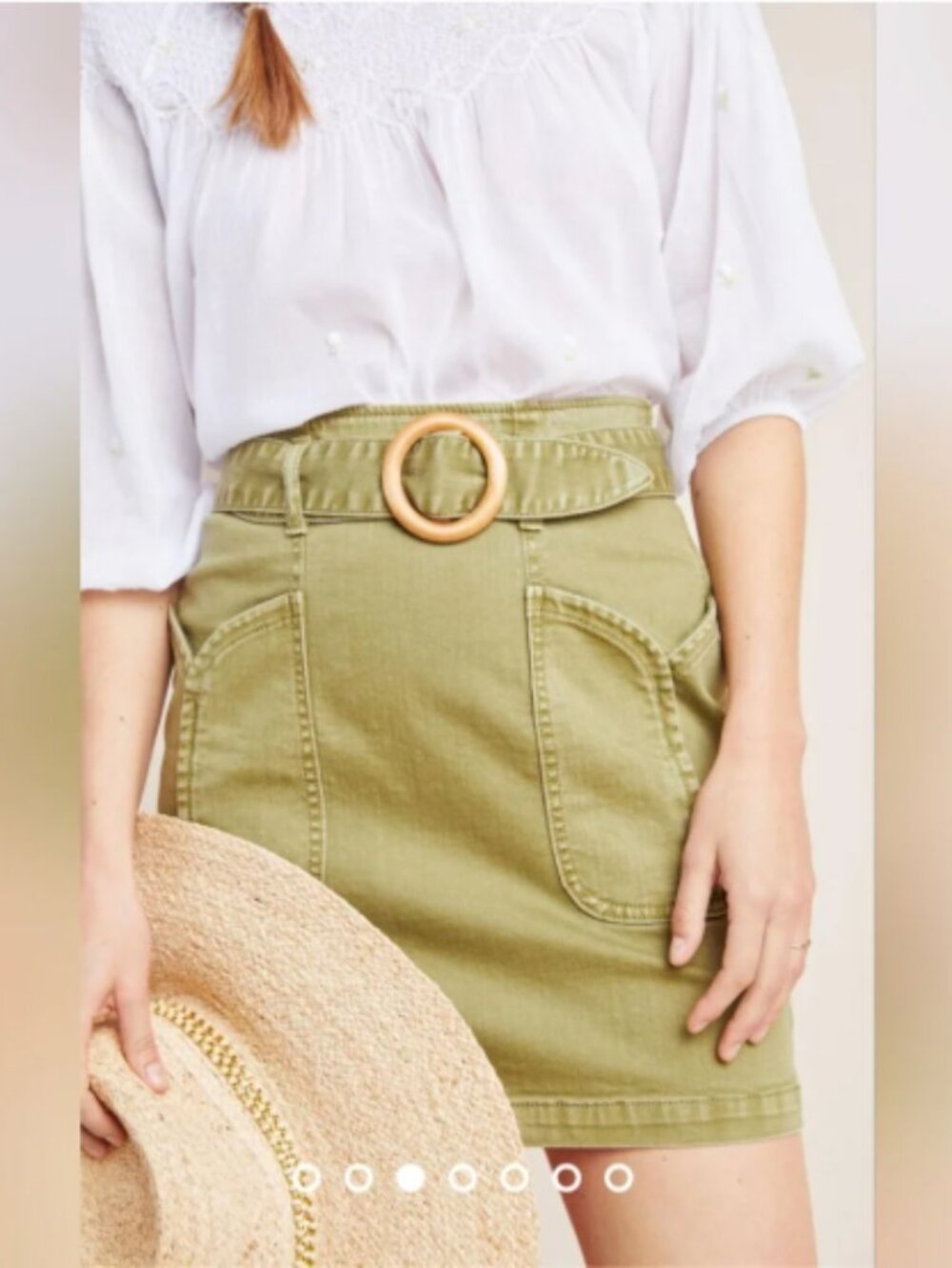 Anthropologie Pilcro Charlie Skirt Womens 4 Moss Green Good Belted Mini Utility